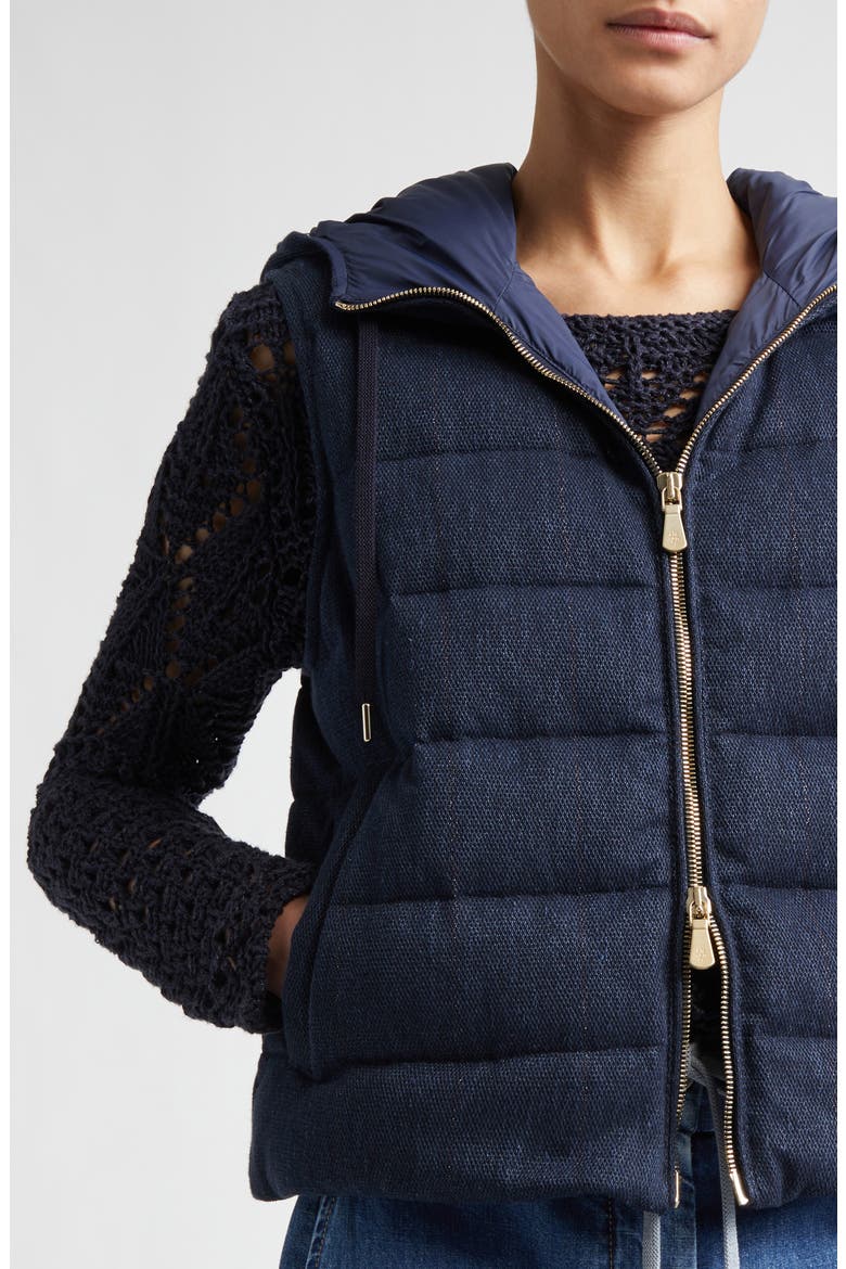 Hooded Down Puffer Vest, Alternate, color, 11 BLUE