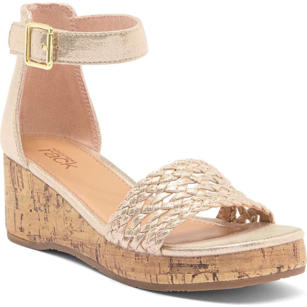 Nordstrom Rack Kids' Tayla Wedge Sandal In Gold