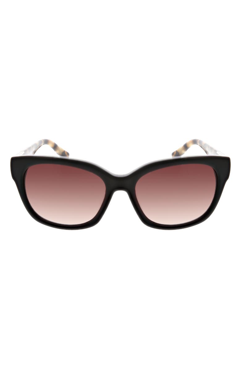 Oscar de la Renta 53mm Modern Square Sunglasses, Main, color, Black White Tortoise/Smk Brn