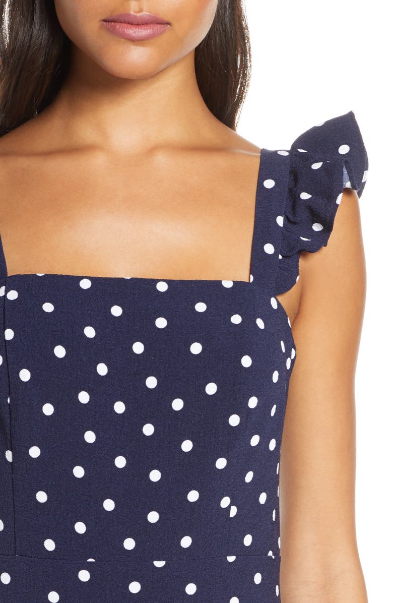 Eliza J Polka Dot Wide Leg Jumpsuit, Alternate, color, 