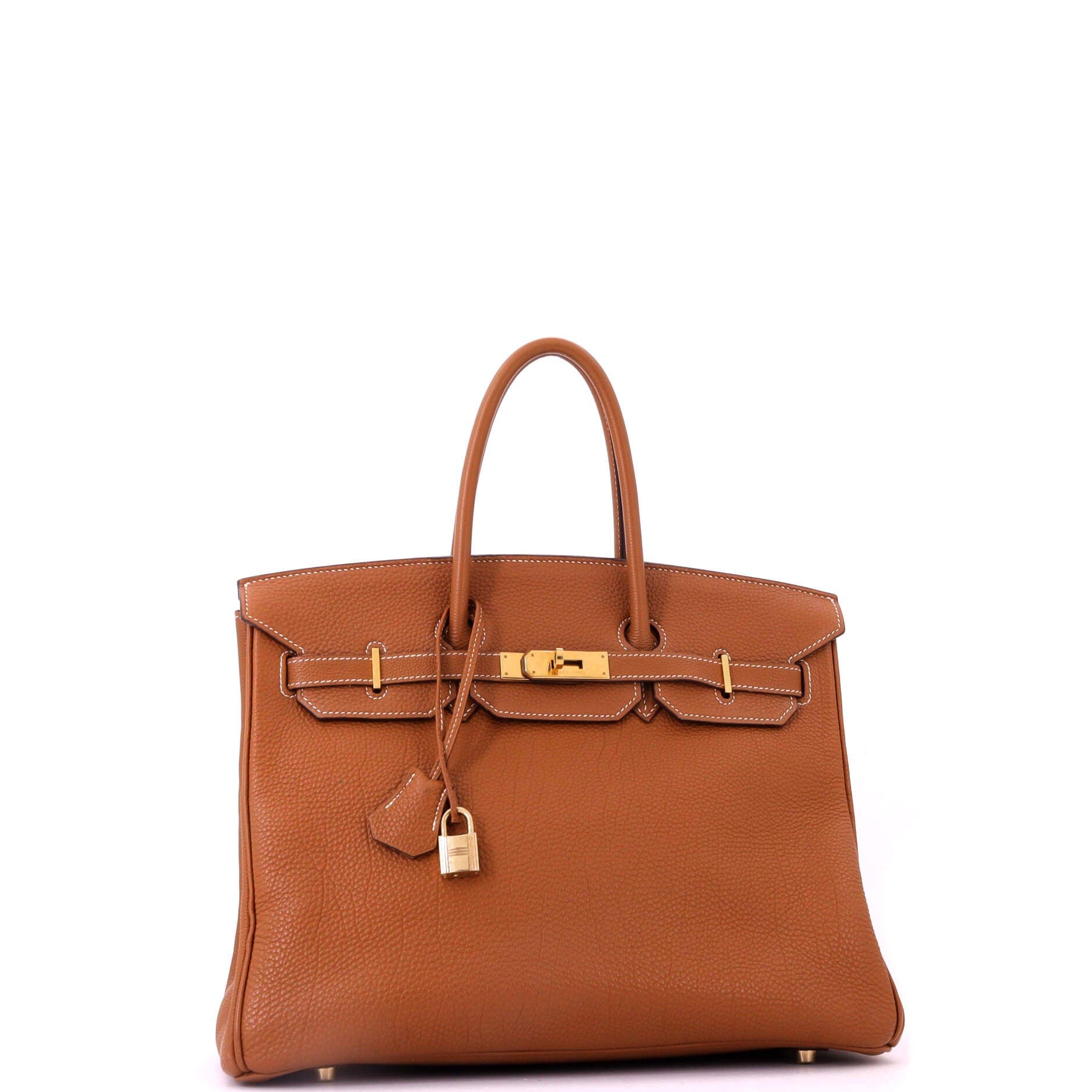 Pre-Owned Hermes Birkin Handbag Brown Fjord with Gold Hardware 35, Alternate, color, Gold