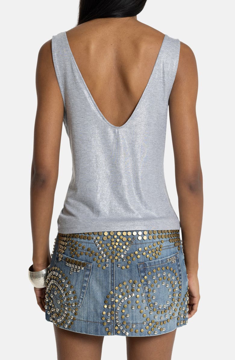 JADED LONDON Studded Sequin Plunge Neck Tank, Alternate, color, Grey