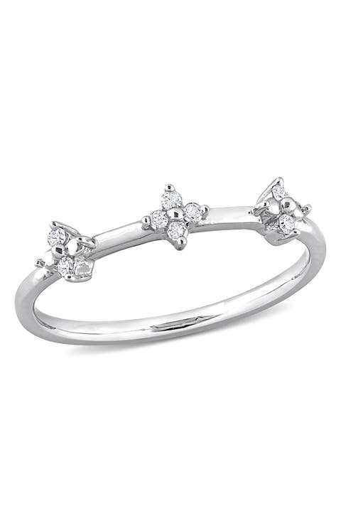 Floral Diamond Promise Ring - 0.08 ctw