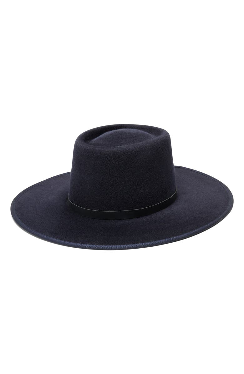 Wyeth Brush Wool Felt Rancher Hat, Main, color, Midnight