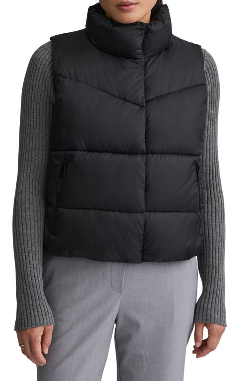 Nvlt Cire Crop Quilted Vest In Black