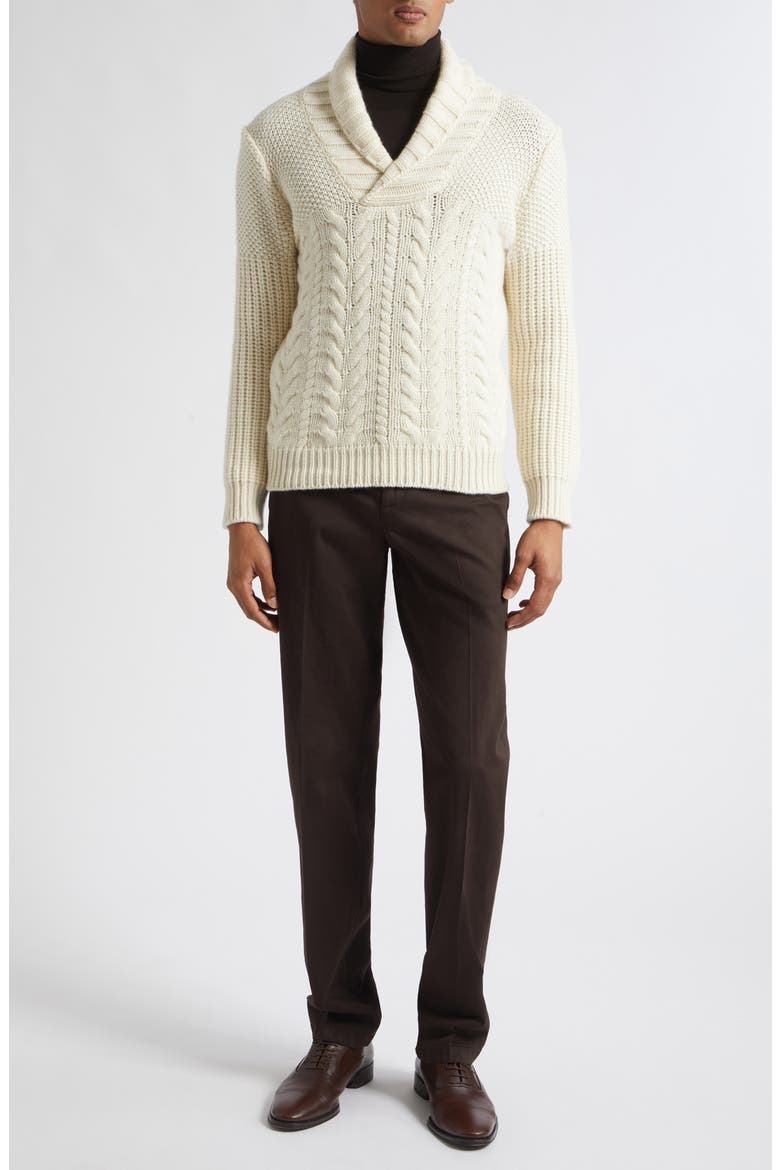 Chino Unito Comfort Stretch Cotton & Cashmere Pants, Alternate, color, DARK BROWN 461