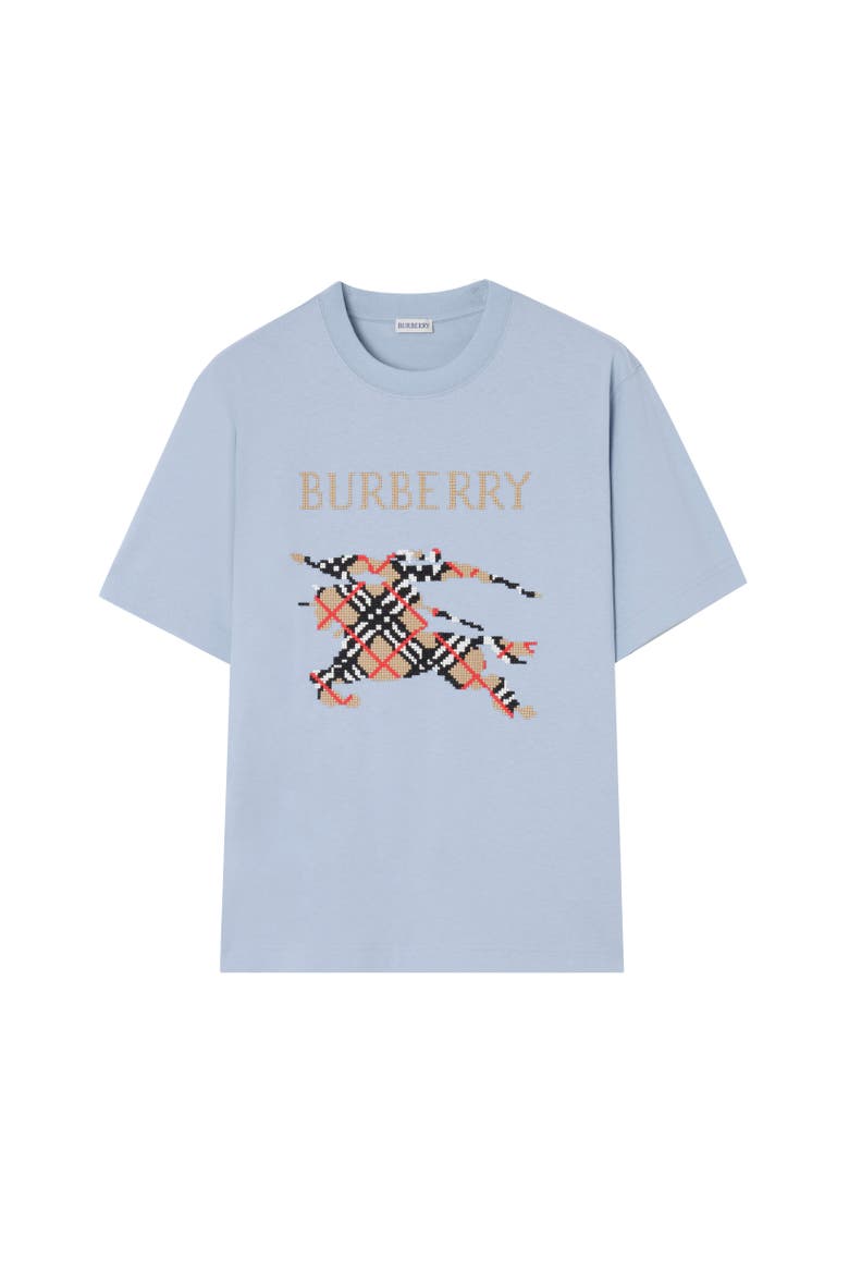 Cross Stitch Knight Cotton T-shirt, Alternate, color, Sunbleached blue