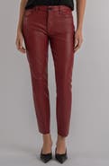 KUT from the Kloth Charlize Coated Raw Hem Ankle Cigarette Jeans