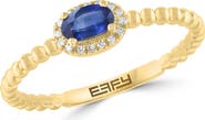 EFFY Oval Sapphire & Diamond Halo Ring