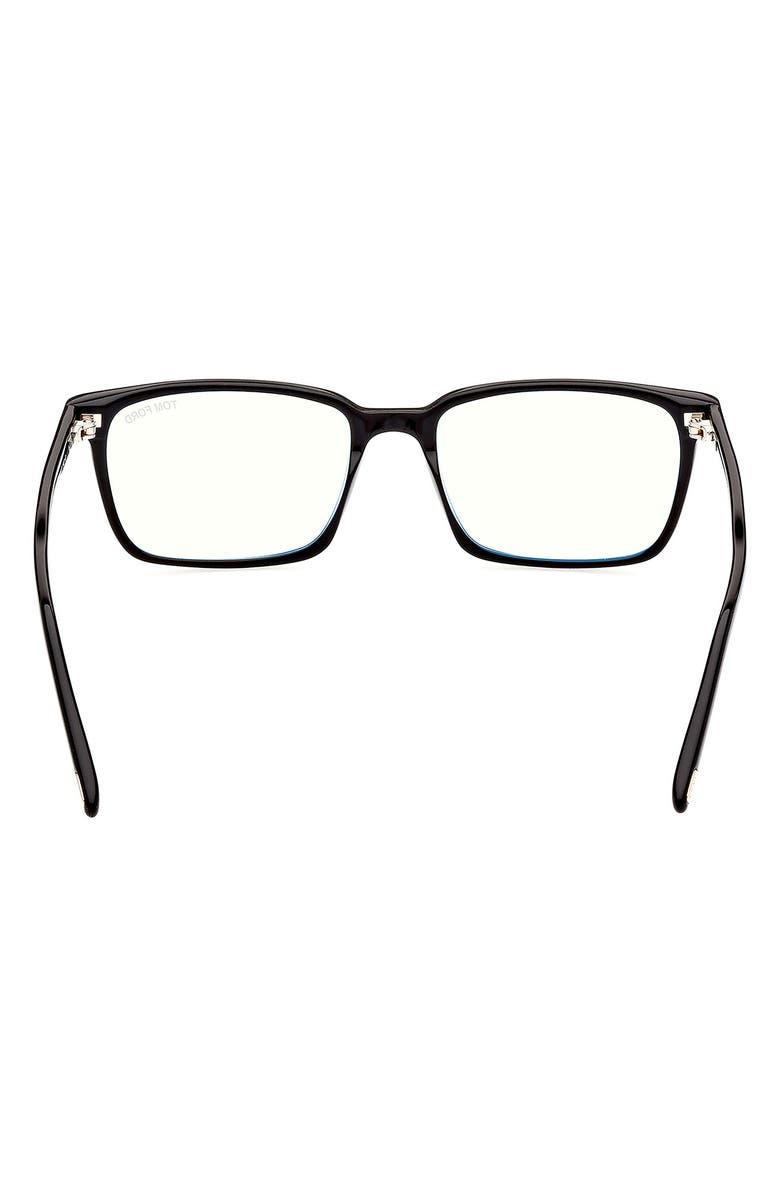 TOM FORD 55mm Rectangular Blue Light Blocking Glasses, Alternate, color, 