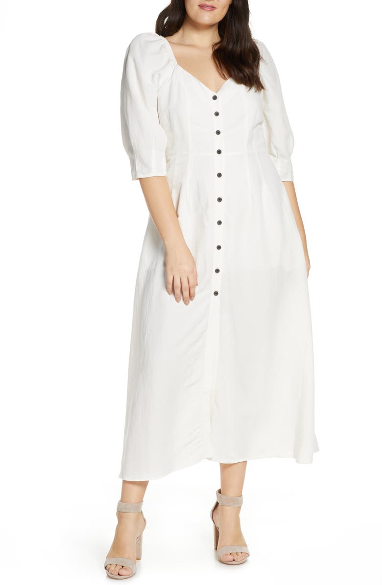 Something Navy Puff Sleeve Dress, Alternate, color, 