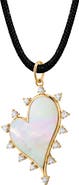 Monica Rich Kosann 18k Gold Mother of Pearl & Diamond Pendant Necklace