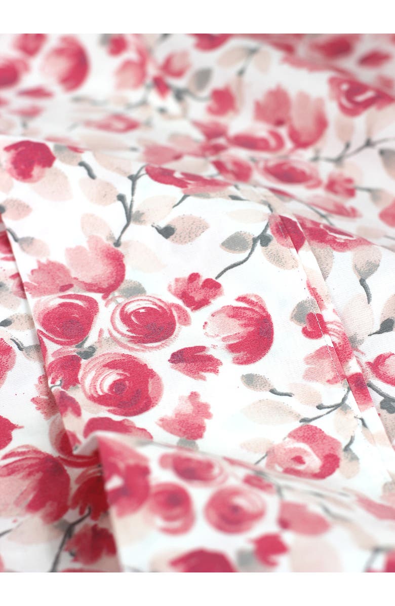 MELANGE HOME Red Queen 400 Thread Count Cotton Poppy Sheet 4-Piece Set, Alternate, color, Red