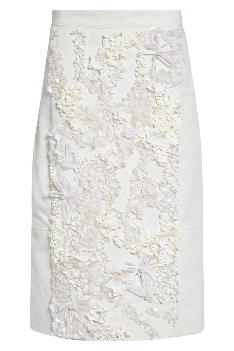 Sequin Stretch Drill Pencil Skirt, Alternate, color, BUTTER