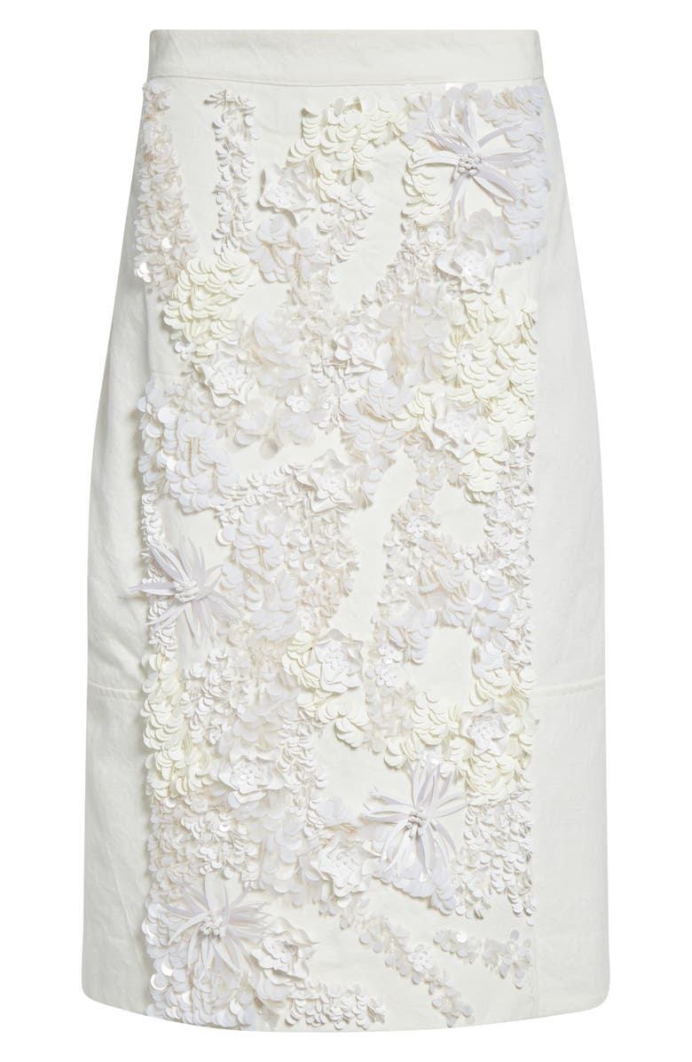 PLAN C Sequin Stretch Drill Pencil Skirt, Alternate, color, Butter