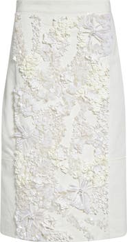 PLAN C Sequin Stretch Drill Pencil Skirt