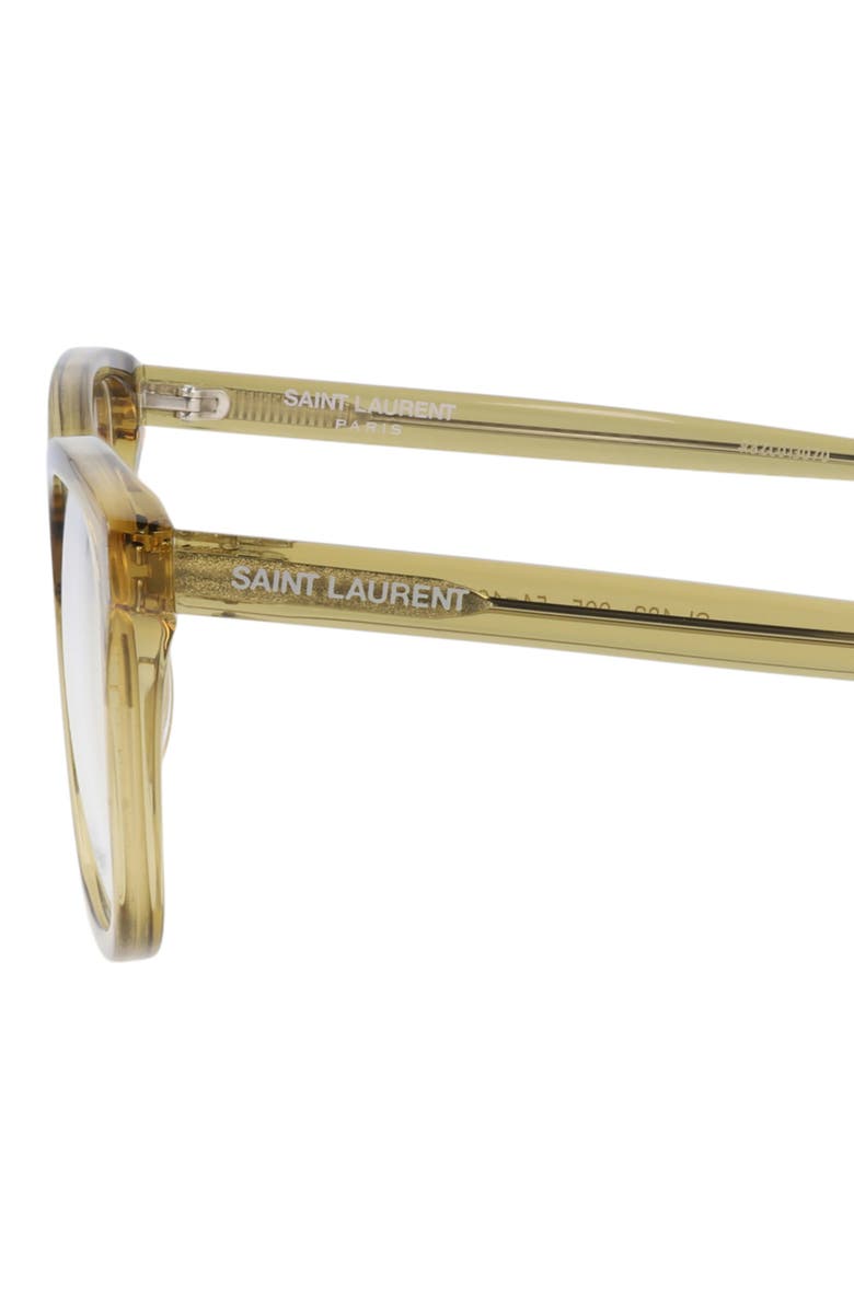 Saint Laurent 54mm Square Optical Glasses, Alternate, color, Yellow Yellow Transparent