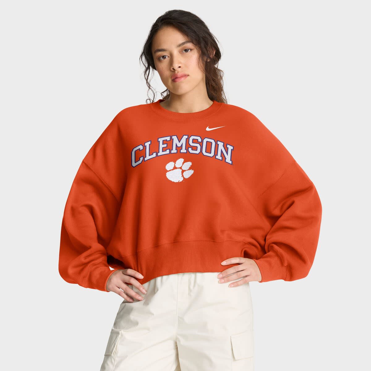 clemson crew neck sweatshirt nike