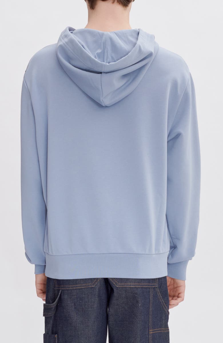 A.P.C. Boxy Petite V.P.C. Logo Hoodie, Main, color, Bleu Gris/ Dark Navy