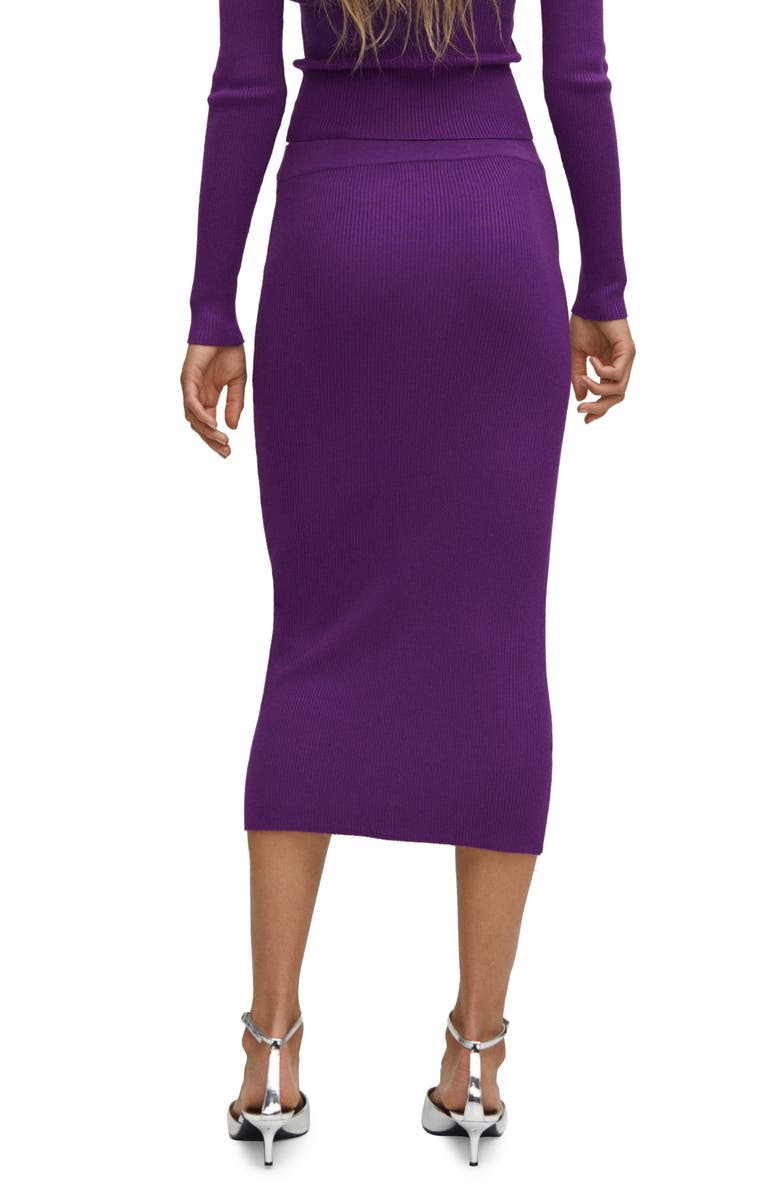 MANGO Rib Midi Sweater Skirt, Alternate, color,