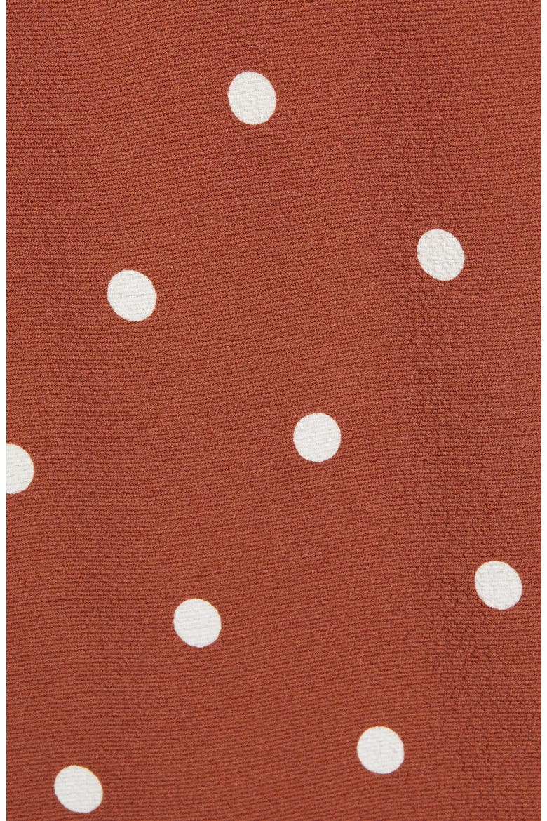 Gibson x Hi Sugarplum! Catalina Ruffle Hem Romper (Nordstrom Exclusive), Alternate, color, BROWN DOT