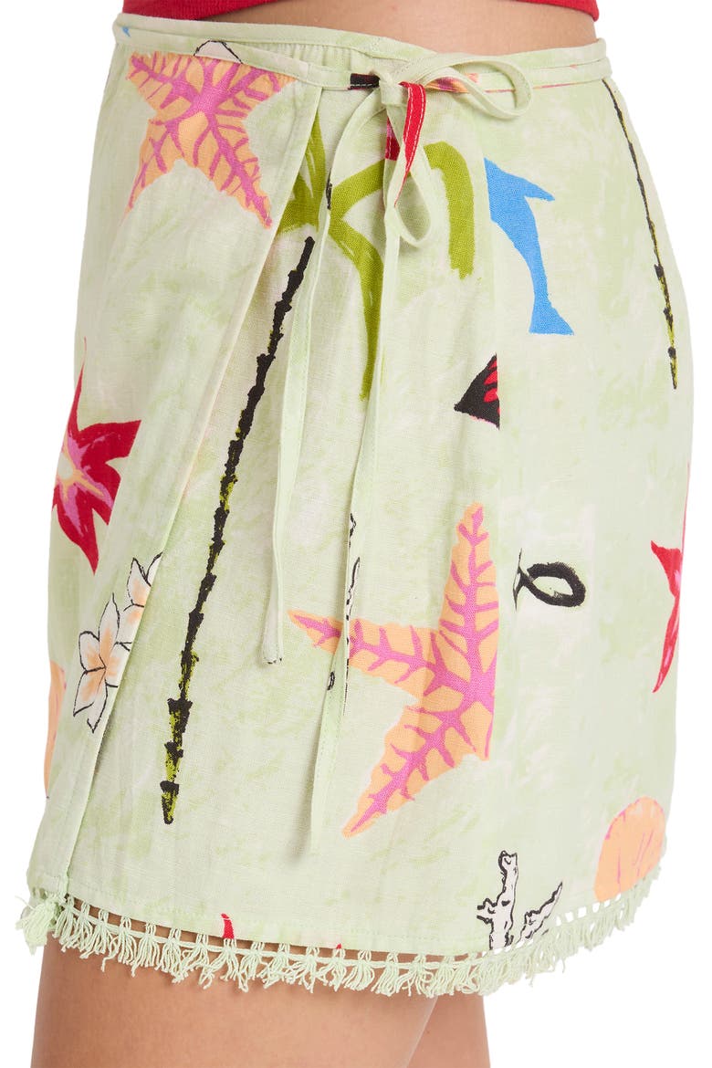 Lottie Hall Woven Wrap Miniskirt, Alternate, color, SUNNY LIME