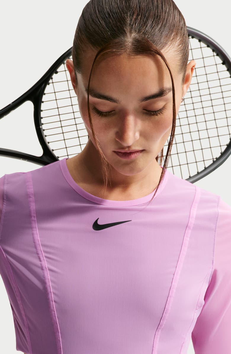 Nike Court Slam Crop Long Sleeve Tennis Top, Alternate, color,