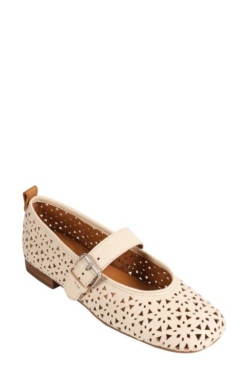 Shop Gentle Souls By Kenneth Cole Gentle Souls Karla Mary Jane Flat In Ivory Perforated Leather