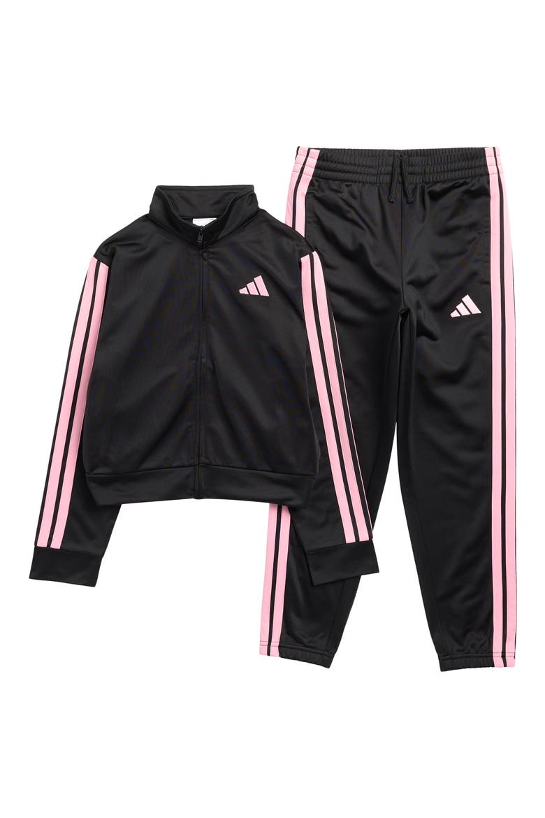 Kids' Core Tricot Track Jacket & Joggers Set, Main, color, BLACK W/ LIGHT PINK