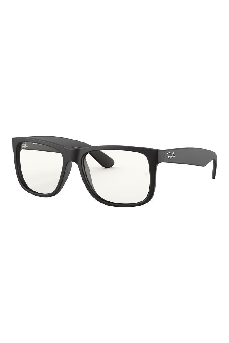 Justin 54mm Rectangular Sunglasses, Alternate, color, BLACK