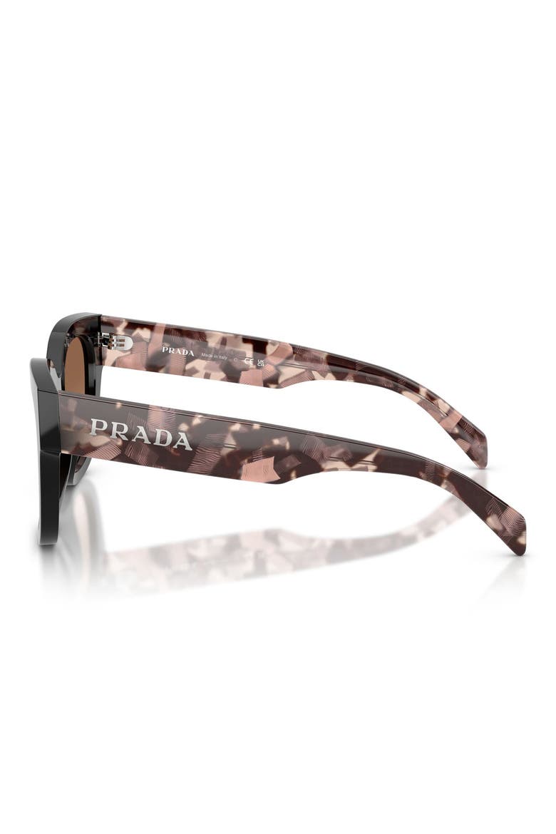 53mm Square Sunglasses, Alternate, color, BLACK / BROWN GRADIENT
