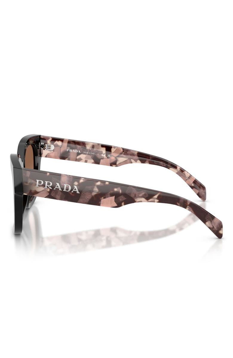 Prada 53mm Square Sunglasses, Alternate, color, Black / Brown Gradient