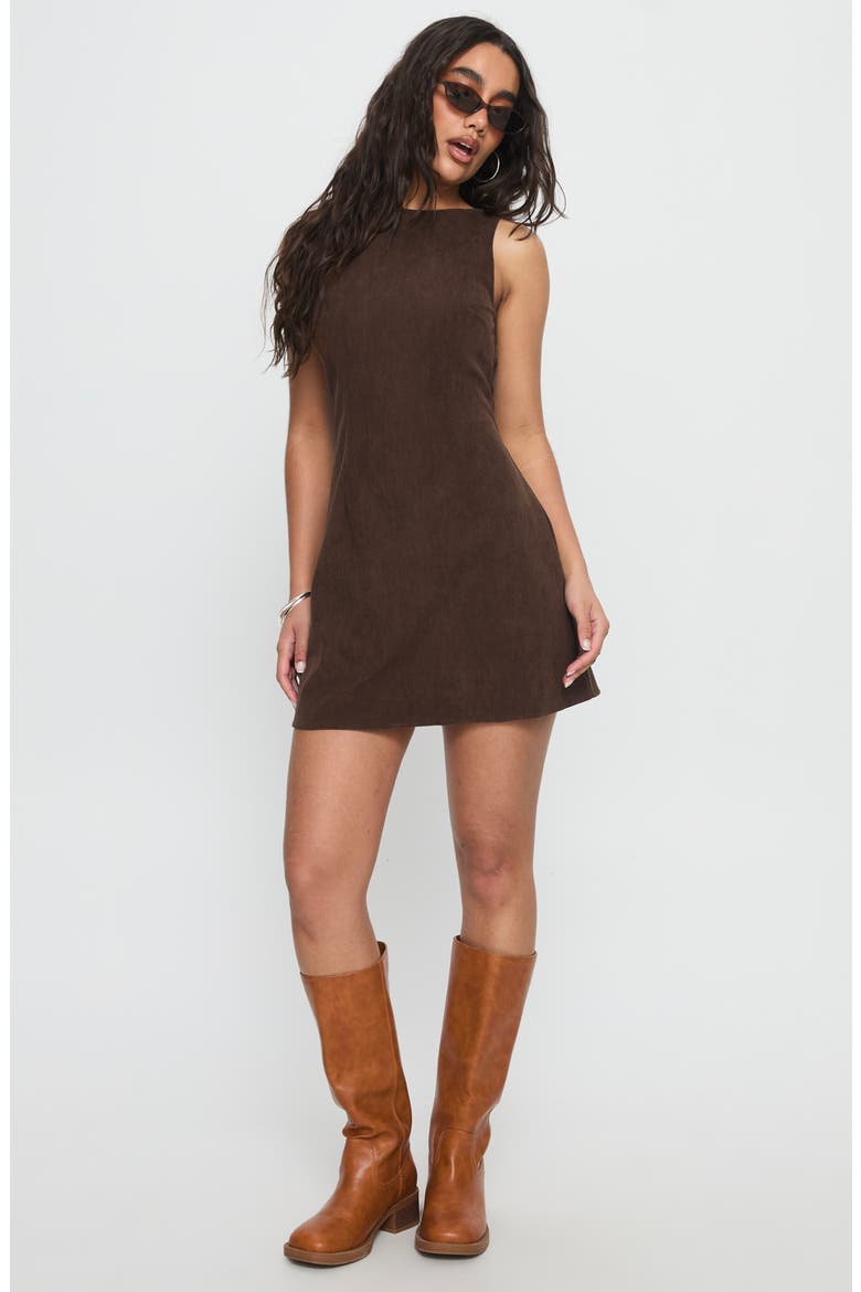 Alfalfa Sleeveless Corduroy Minidress, Alternate, color, CHOCOLATE