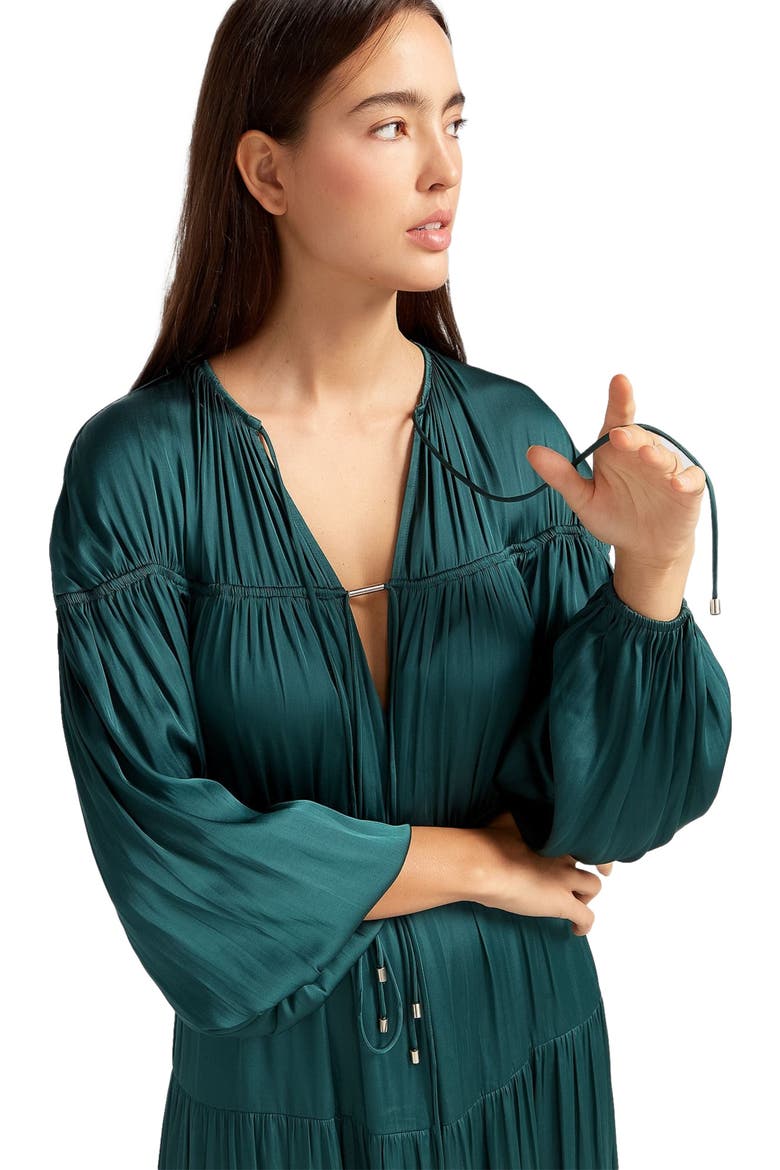 Window Seat Tiered Maxi Dress, Alternate, color, Dark Green