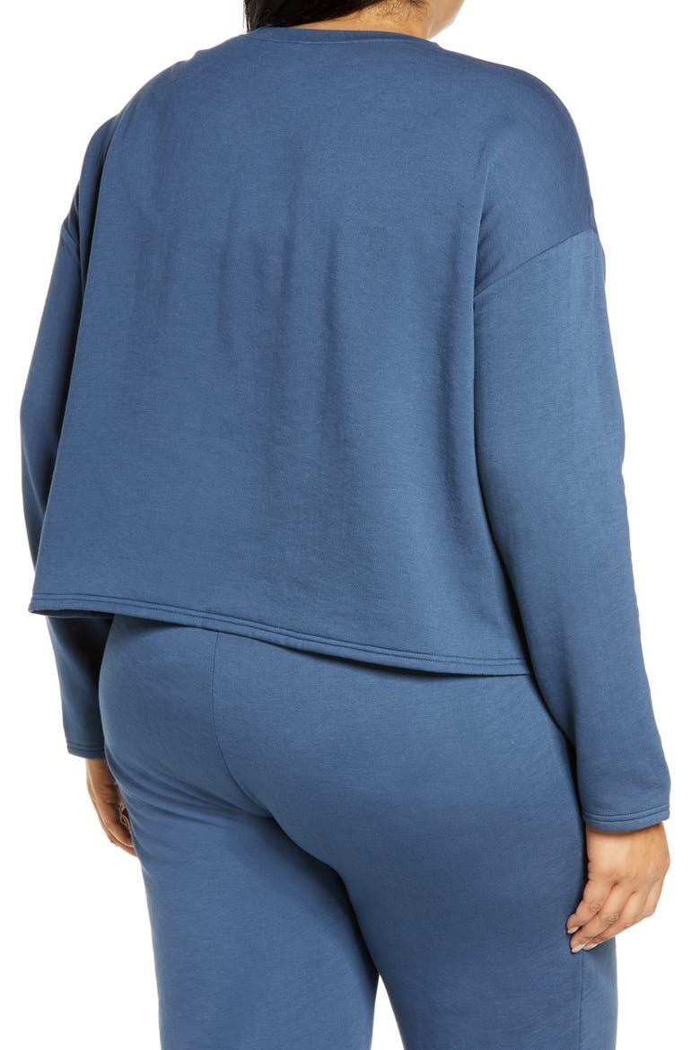 All Weekend Crop Sweatshirt, Alternate, color, NAVY DENIM
