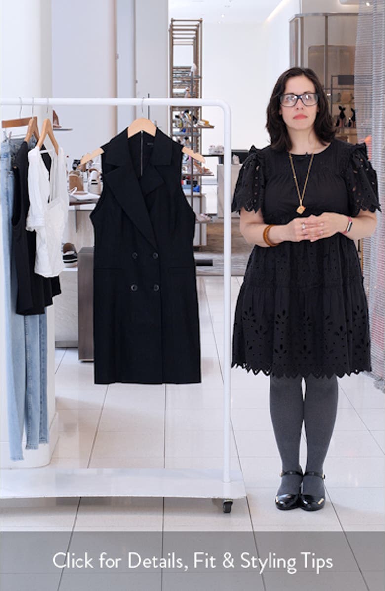 Meritt Sleeveless Double Breasted Linen Blend Blazer Minidress, sales video thumbnail