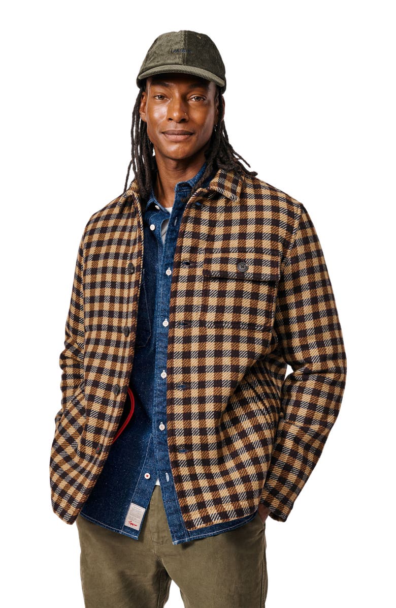 Aubin Nettleham Shirt Jacket, Main, color, Brown Gingham