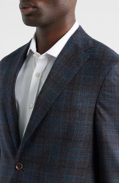 Jack Victor Midland Contemporary Fit Grey Deco Plaid Super 110s Wool Sport Coat In Gray