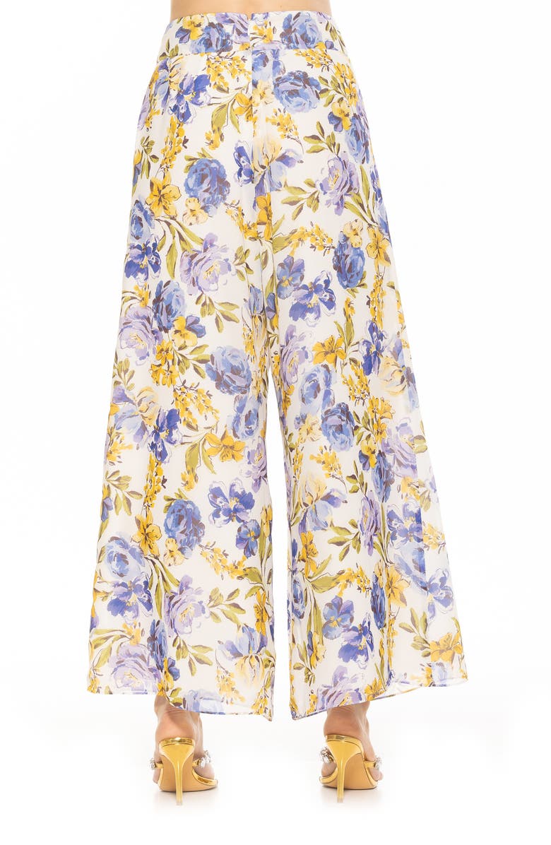 Alexia Admor Imogen Floral Chiffon Wide Leg Pants, Alternate, color, Garden Rose