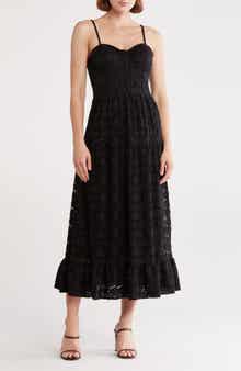 NSR Lace Bustier Midi Dress