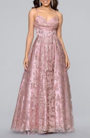 Blondie Nites Butterfly Motif Sequin Ballgown