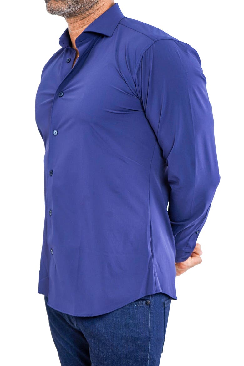 Einstein Stretchcore Performance Button-Up Shirt, Alternate, color, BLUE