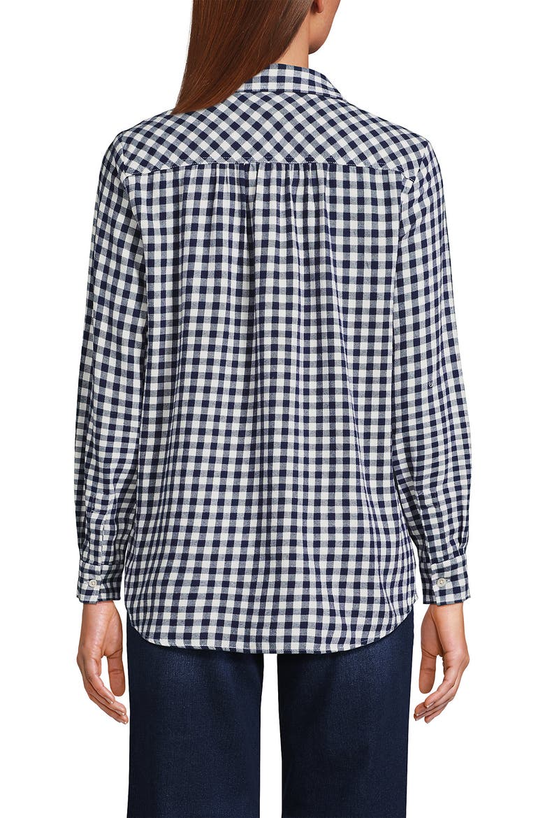 Flannel Shirt, Alternate, color, Deep Sea/Ivory Mini Check