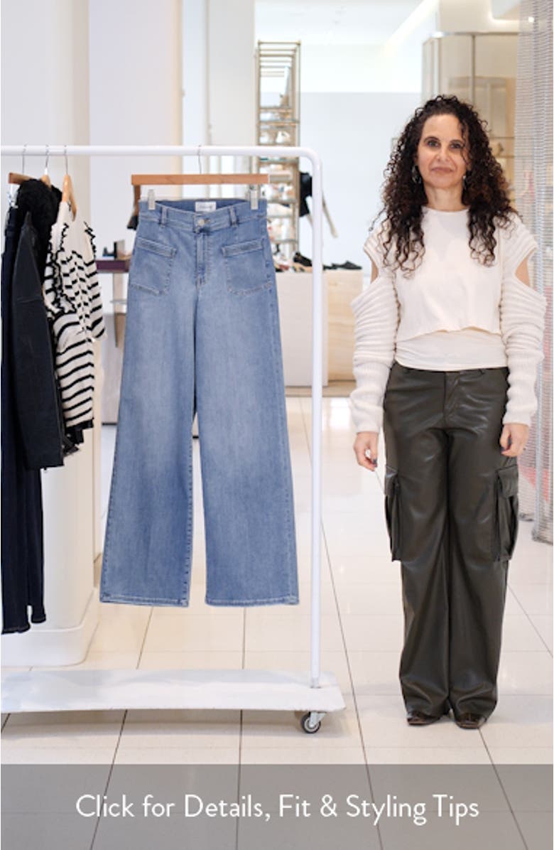 Le Slim Palazzo Bardot Pocket Wide Leg Jeans, sales video thumbnail