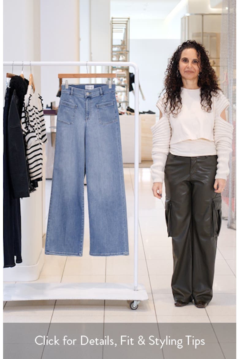 Le Slim Palazzo Bardot Pocket Wide Leg Jeans video