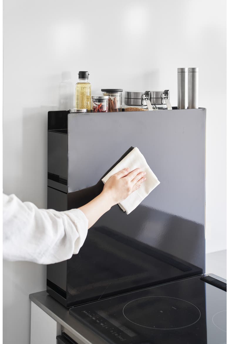 Concealable Two-Tier Spice Rack, Alternate, color, BLACK
