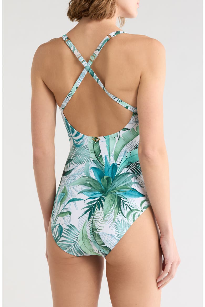 Paris One-Piece Swimsuit, Alternate, color, WHITE/ TEAL