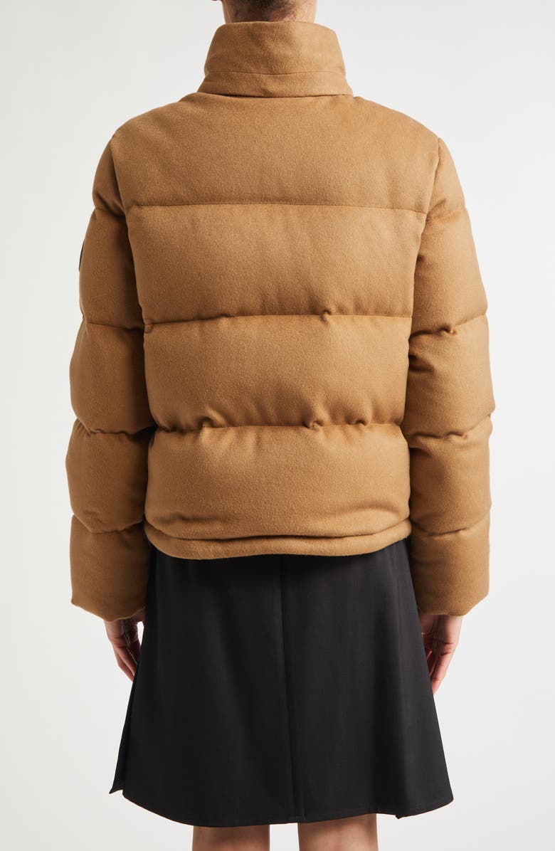 Burberry Ambleside Cashmere Down Puffer Jacket, Alternate, color, Camel