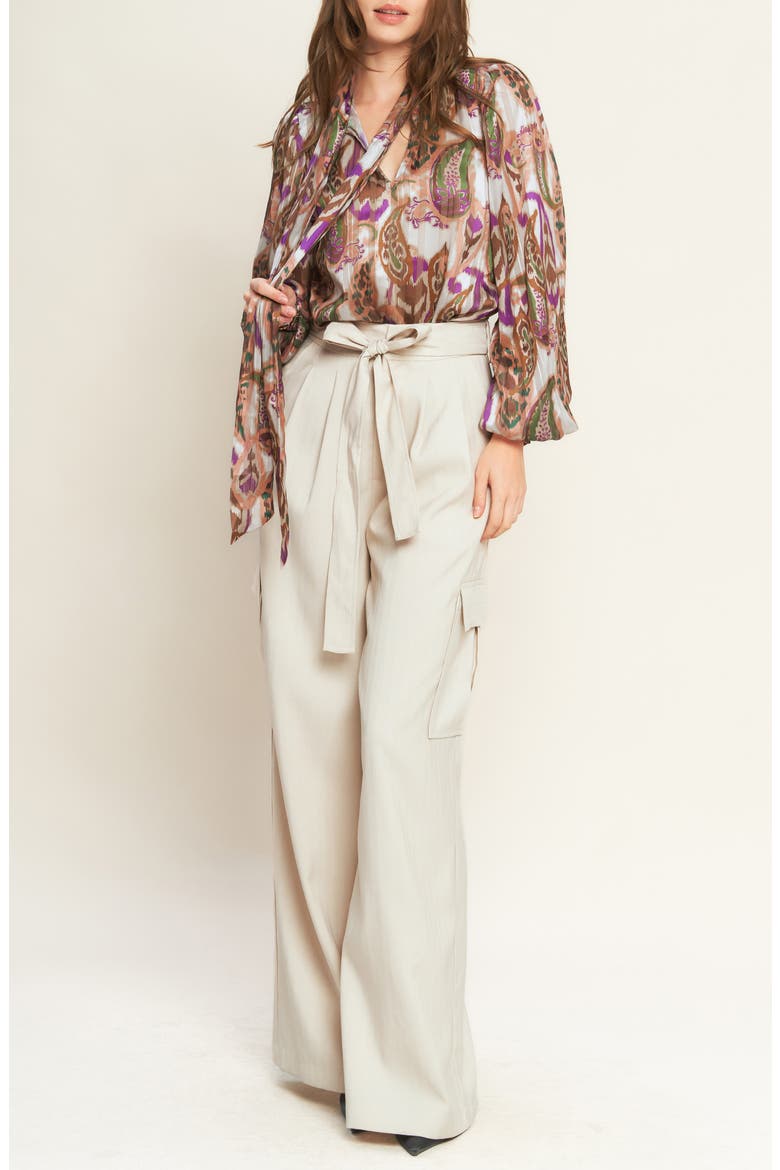 Wide Leg Woven Cargo Pants, Alternate, color, KHAKI