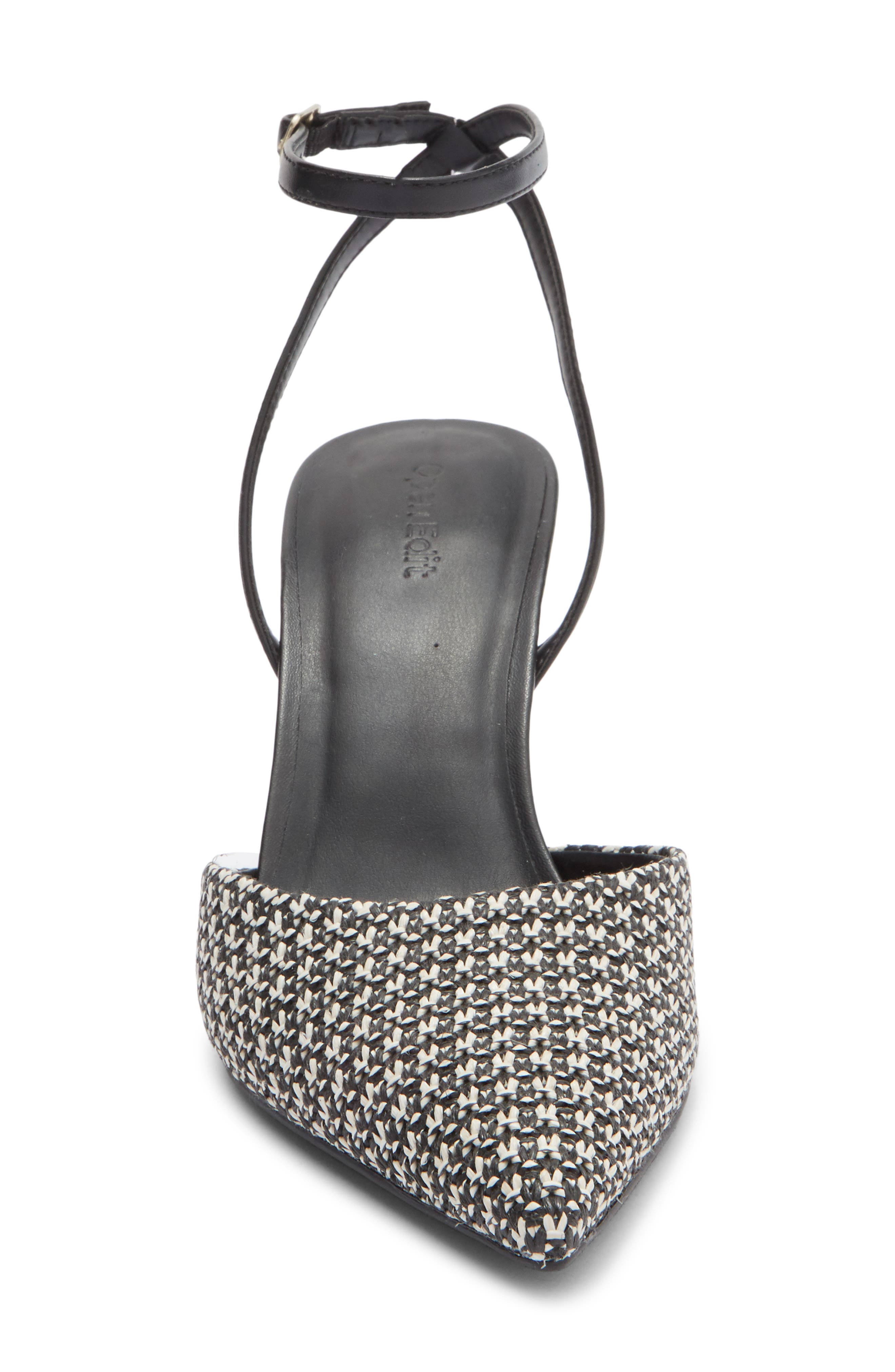 Neesha Ankle Strap Pump, Alternate, color, BLACK - WHITE